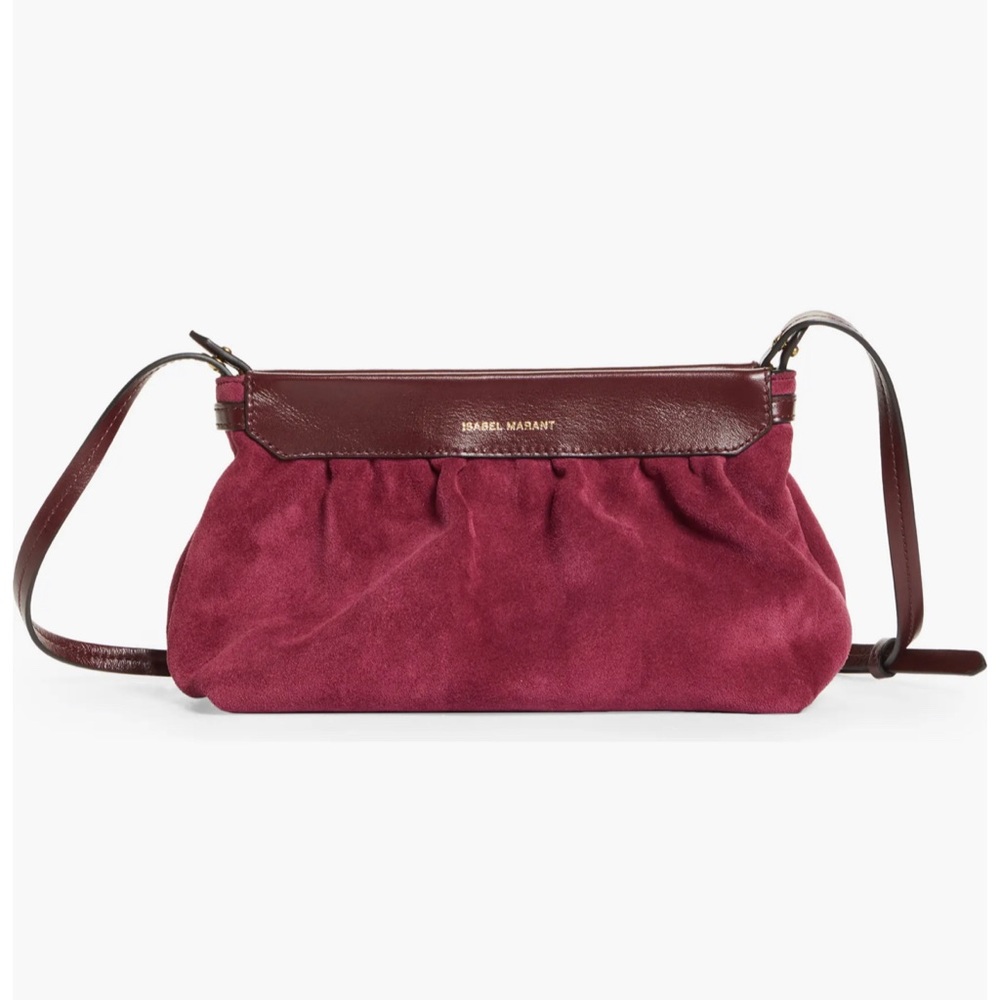 ISABEL MARANT Luzes Shoulder Bag Suede Raspberry